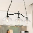 Black Rustic Kitchen Island Lighting, Modern Farmhouse 3Light Pendant