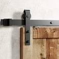 Black Rustic NonBypass Sliding Barn Door Hardware Kit, for One/Single