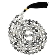 Black Rutilated Quartz Mala Beads 108 Buddhist Prayer Beads Japamala Knotted