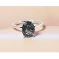 thumbnail image 1 of Black Rutilated Quartz Solitaire Ring , 925 Sterling Silver, Black Rutilated Quartz Oval shape solitaire ring, Moss agate Ring, Gift For her, 1 of 2