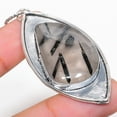 thumbnail image 1 of Natural Black Rutile Gemstone Handmade 925 Sterling Silver Pendant 2.44", 1 of 1