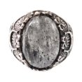 thumbnail image 1 of Black Rutile Mans Ring, Natural Black Rutilated Quartz, Quartz Silver Jewelry, 925 Silver Ring, Gift, Heavy Mens Ring, Arabic Design, Ottoman Style Ring, Christmas, Turkey Mens Signet Ring, 1 of 7