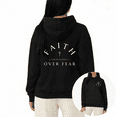 thumbnail image 1 of Black S-2XL Christian Faith Over Fear Print Hoodie Sweatshirt Graphic Sweatshirt Scripture Cross Fall Winter Church Gift Tops, 1 of 5