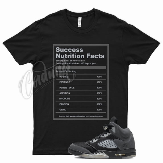Black SUCCESS T Shirt to Match J1 5 Anthracite Wolf Grey Vanta Alvah Cinder