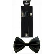 Black SUSPENDER and BOW TIE SET Wedding Party - USA Seller - Adults Teens Men Women
