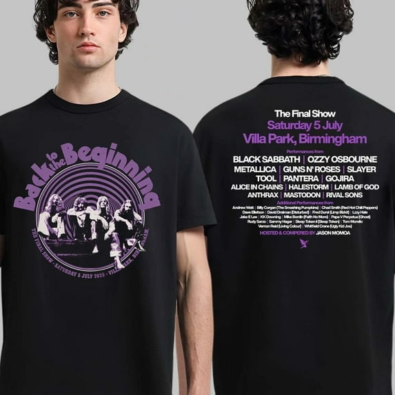 Black Sabbath And Ozzy Osbourne Back To The Beginning Event With Lineup Shirt ,Black Color,Size L