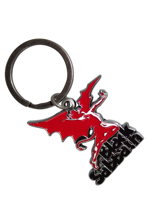 Black Sabbath Band Logo and Daemon Keychain Red
