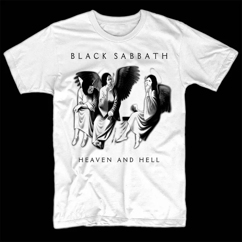 Black Sabbath Heaven And Hell T shirt WHITE album cover