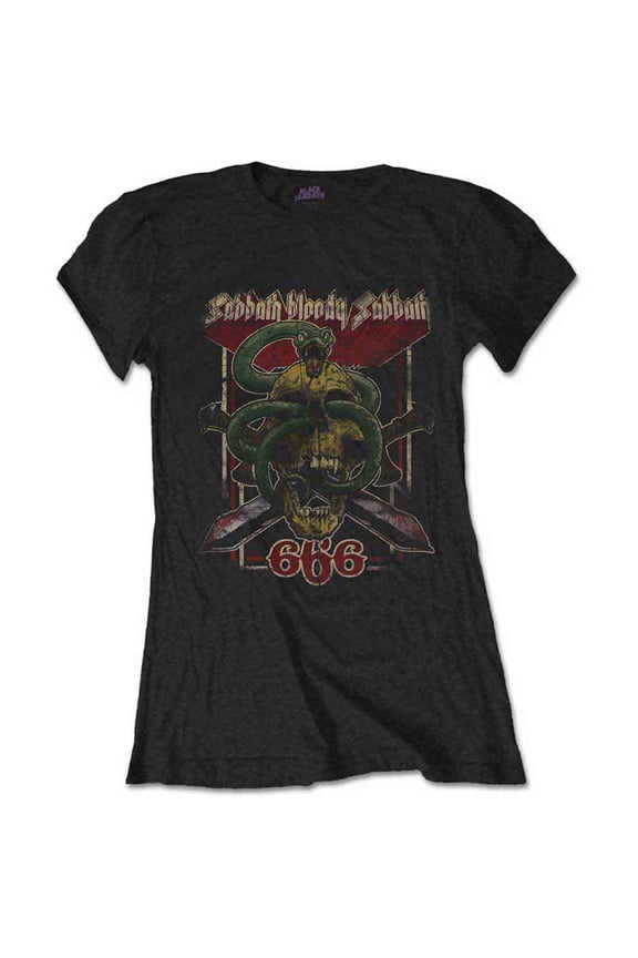 Black Sabbath Ladies T-Shirt: Bloody Sabbath 666 (X-Large)