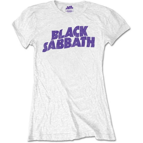 Black Sabbath Ladies T-Shirt: Wavy Logo Vintage (Retail Pack) (Large)
