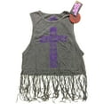 thumbnail image 1 of Black Sabbath Ladies Tassel Vest: Vintage Cross (Small), 1 of 2