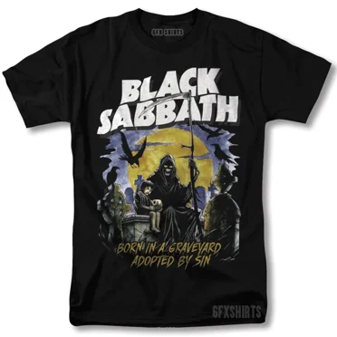 Black Sabbath Ozzy Heavy Metal Rock Concert Tour Vntg Graphic Design T-Shirt