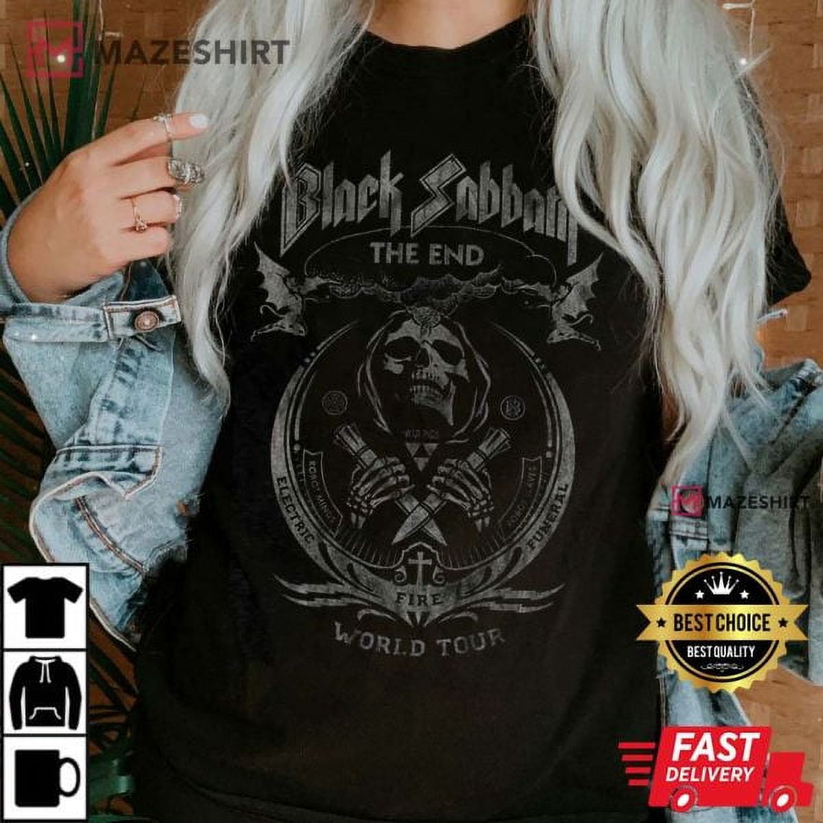 Black Sabbath Men's T-Shirt, Black, S