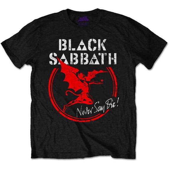 Black Sabbath Unisex T-Shirt Archangel Never Say Die (Small)