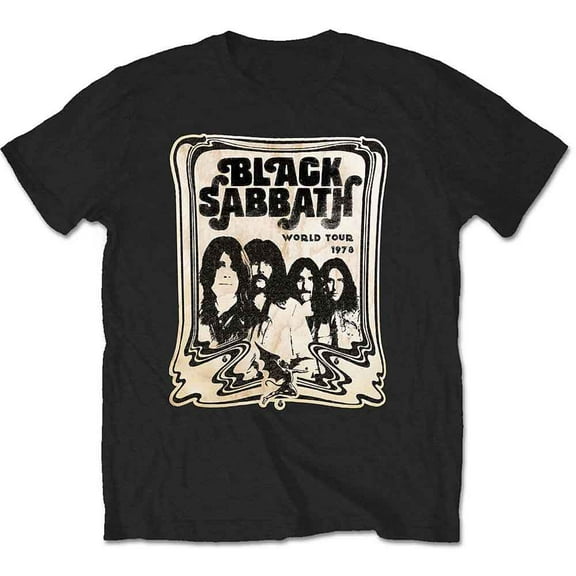 Black Sabbath Unisex T-Shirt World Tour 1978 (Small)