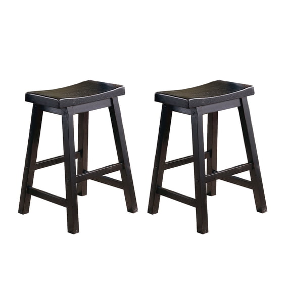 Black Saddle Seat Stools / Fit Well in Dining Areas