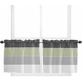 thumbnail image 1 of Black Sage Green Striped Window Tier Curtains 24 Inch Length, Abstract Gradient Stripes Rod Pocket Window Treatment Kitchen Drapes for Bedroom, Cafe, Living Room, 2 Panels, 27.5 W x 24 L, 1 of 5