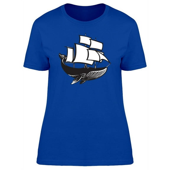 Black Sail Whale T-Shirt Women -Image by Shutterstock, Female XX-Large