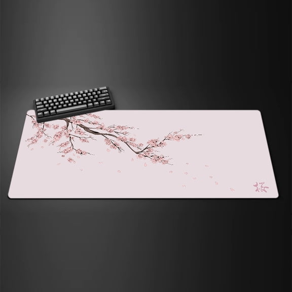Black Sakura Gaming Mouse Pad Kawaii Purple Desk Mat Large Office Carpet Accessories Cherry Blossom Mousepad Gamer Computer Mats