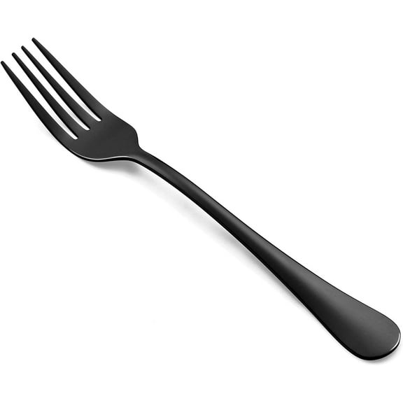 Black Salad Forks Set for 8, Stainless Steel 6.8-Inch Dessert Fork 8-Piece, Mirror Polished, Dishwasher Safe Black