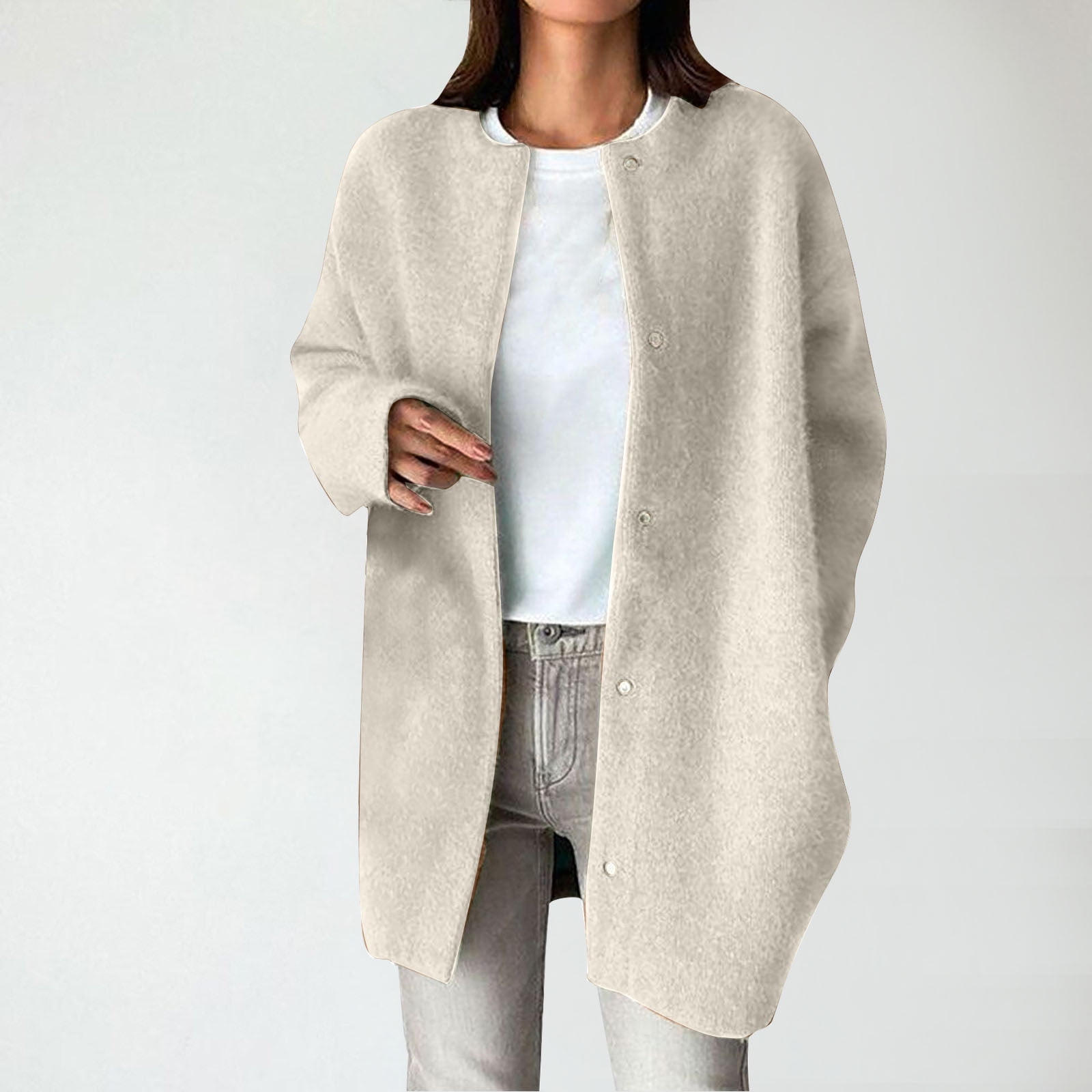 Women Solid Color  Coat