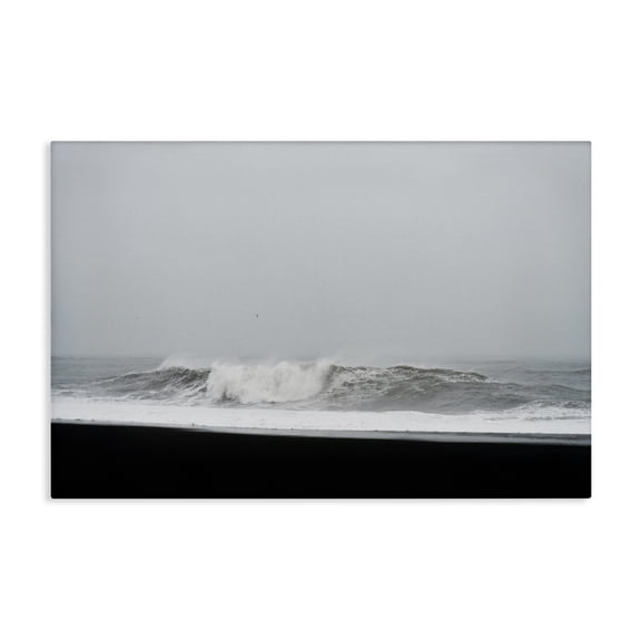 Stupell Industries Black Sand Beach Waves Canvas Wall Art, design by Jade Sharp Photo, 24 x 36
