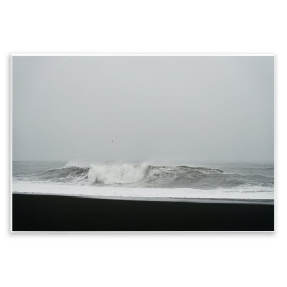 Stupell Industries Black Sand Beach Waves Wall Plaque Art, design by Jade Sharp Photo, 10 x 15