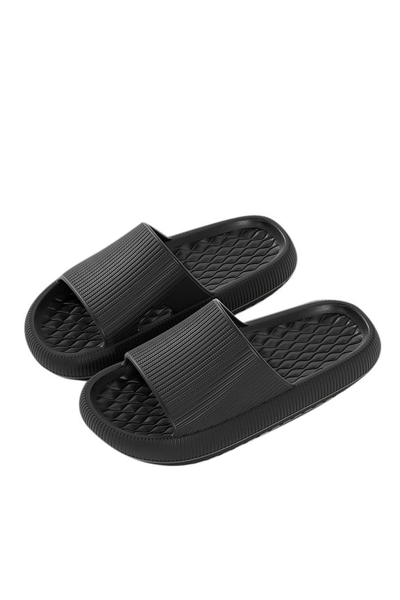 Black Sandals For Men And Women Non-Slip Thick Bottom Comfort Slides Indoor Outdoor Shower Bathroom Pool Eva Lightweight Size 36 Weighs 0.32 Lbs