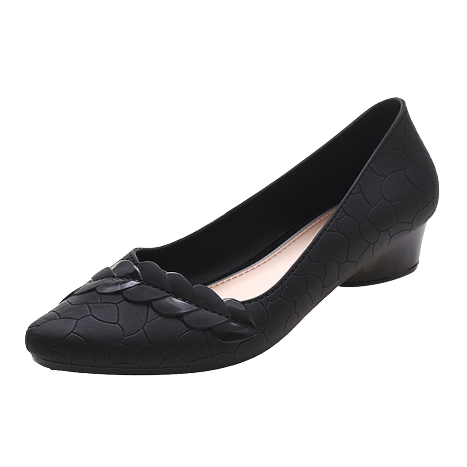 Black Sandals Women Comfortable Fashionable Summer Flat Bottom Shallow ...