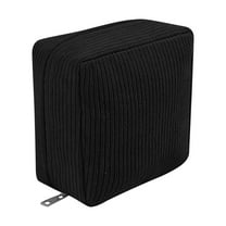 Black Sanitary Napkin Storage Pouch Portable Cloth Organizer For Students Women Menstrual Period Travel Essential Discreet Carry Case 13X13X4Cm Size Reusable Washable