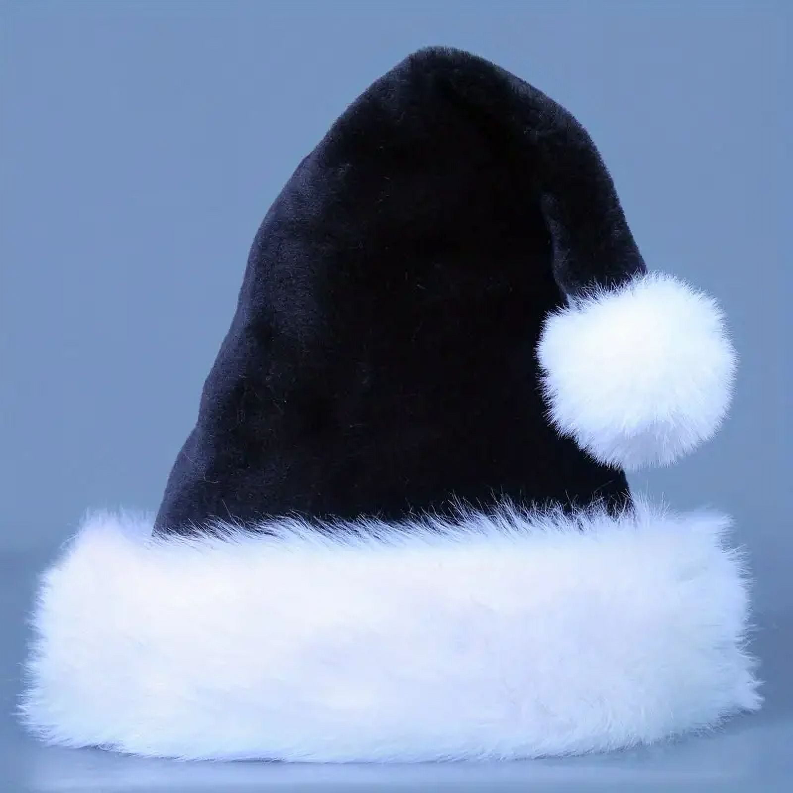 Black Santa Hat - Adults Deluxe Green And White Xmas Christmas Hat ...