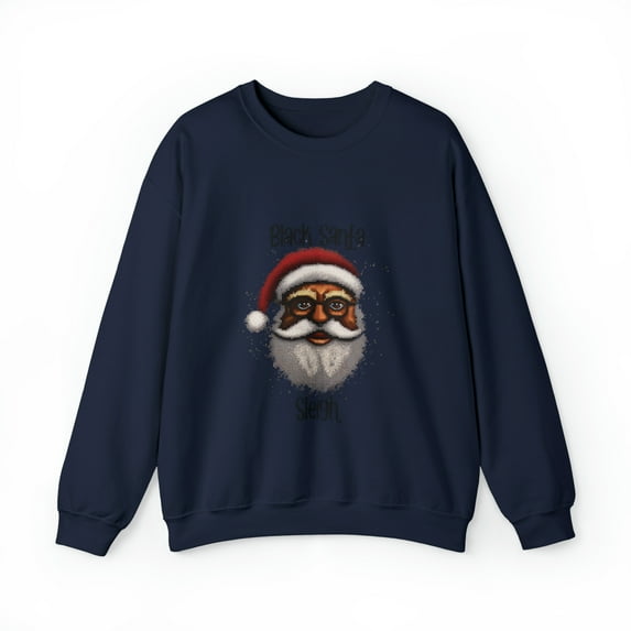 Black Santa Sleigh Unisex Heavy Blend™ Crewneck Sweatshirt