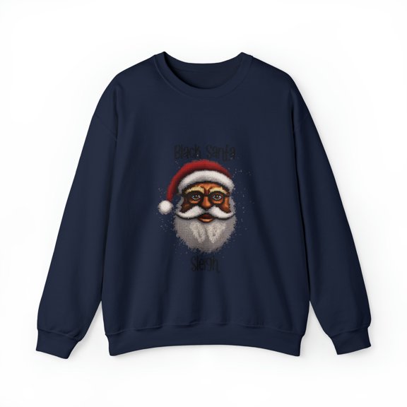 Black Santa Sleigh Unisex Heavy Blend™ Crewneck Sweatshirt