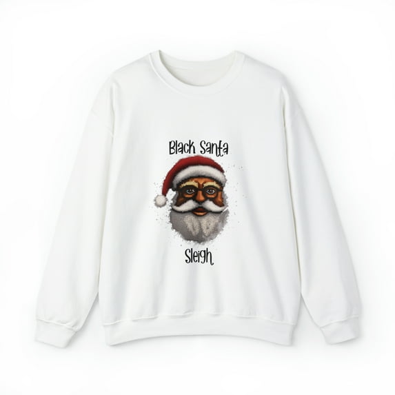 Black Santa Sleigh Unisex Heavy Blend™ Crewneck Sweatshirt