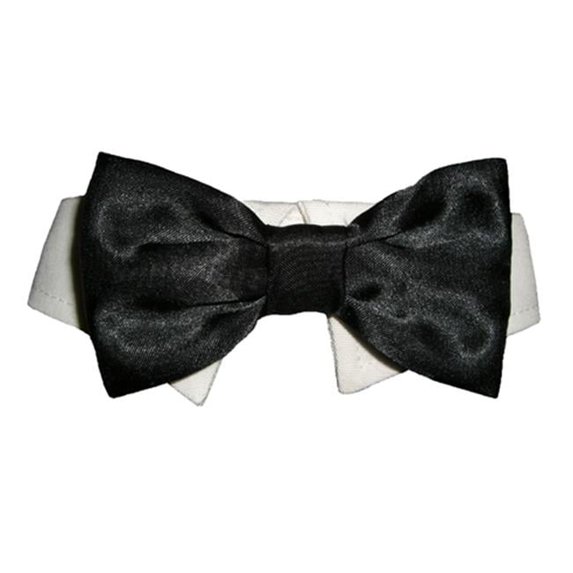 Black Satin Bow Tie, Black - 2XL