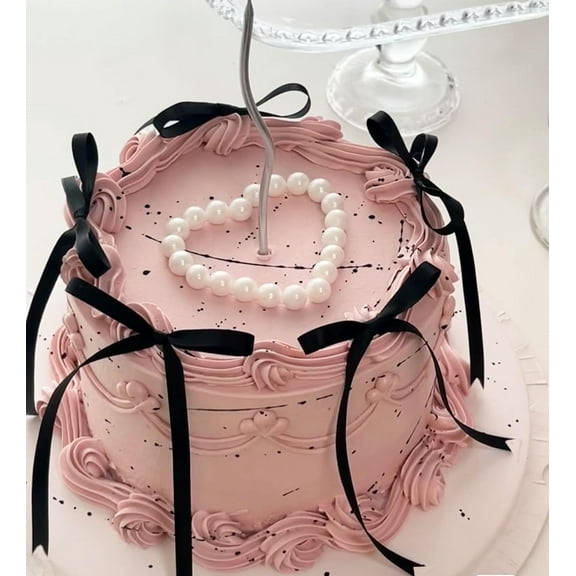 Black Satin Cake Decorative Bows 12-Pack Baking Accessories Durable and Not Easily Deformed Decoration