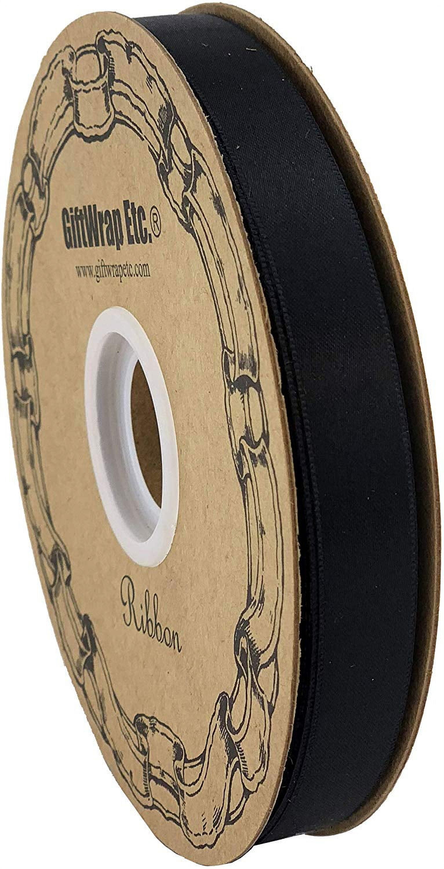 Black Satin Fabric Ribbon - 5/8