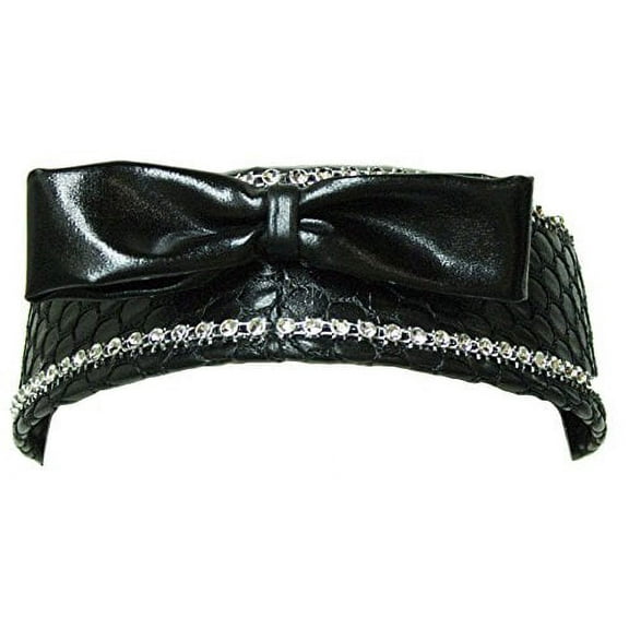 Black Satin Pillbox Hat with Large Bow