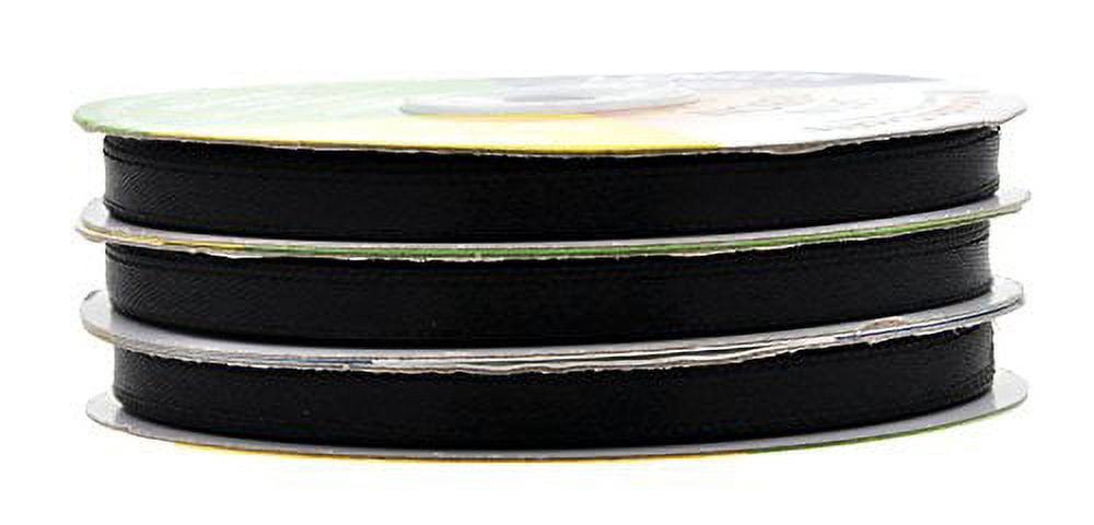 Black Satin Ribbon 1/4 Inch 150 Yards for Gift Wrapping, Weddings, Hair ...