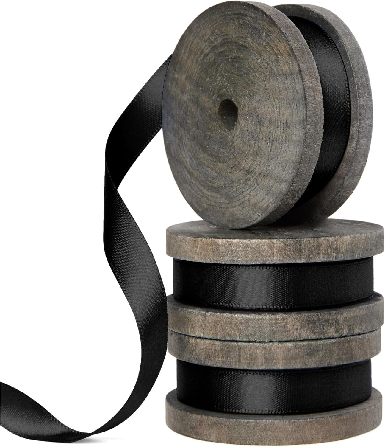 Black Satin Ribbon 3/8 Inch Double Faced Silk Like Thin Ribbon for Gift ...