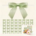 thumbnail image 1 of Black Satin Ribbon Bows with Twist Ties & Adhesive Dots – Pre-Tied Gift Bows for Candy Bags, Crafts, Gift Wrapping and Party Favors, 1 of 4