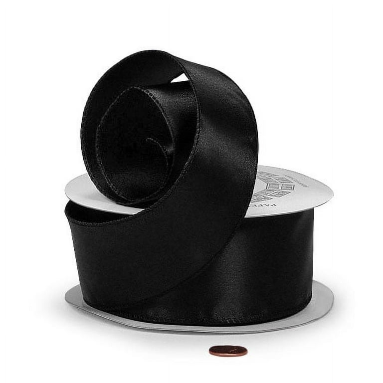 Black Satin Wired Ribbon 1 1 2