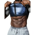 thumbnail image 1 of Black Sauna Workout Shirt for Men Sweat Suit Weight Loss Training Body Shaper Zipper Short Sleeve Slimming Shirt, 1 of 6