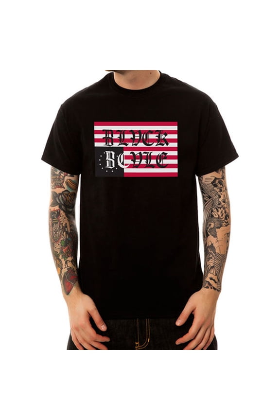 Mens Old Logo Graphic T-Shirt, Black, Small