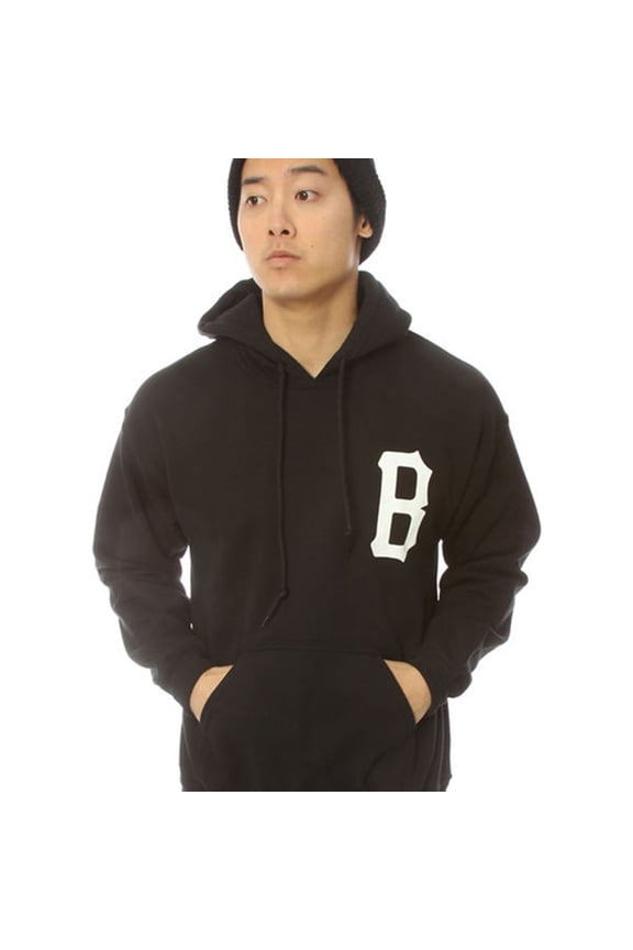 Mens The B Logo Pullover Hoodie Sweatshirt, Black, Small