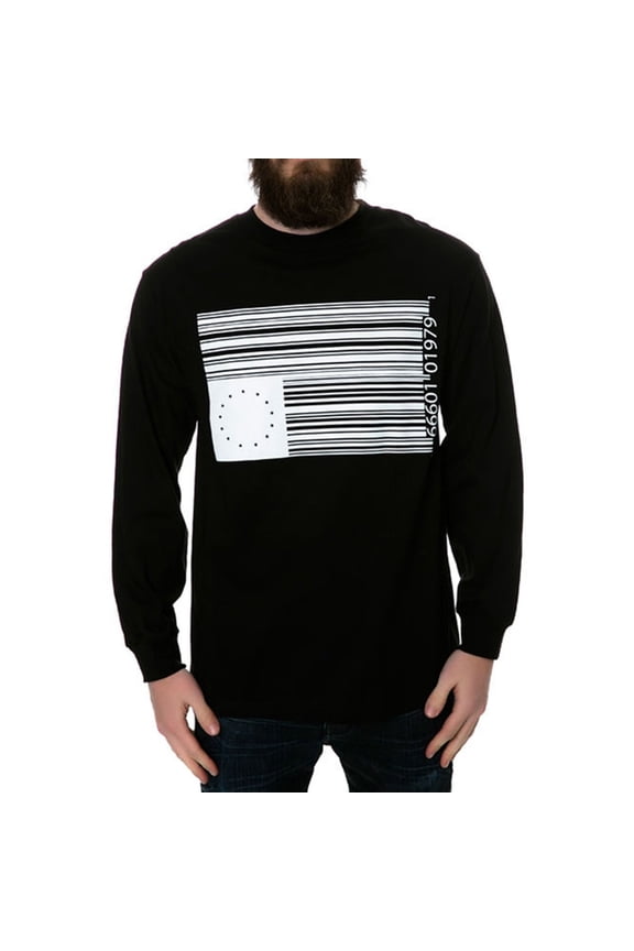 Mens The Barcode Rebel Ls Graphic T-Shirt