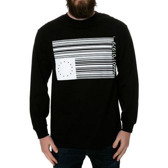 Black Scale Mens The Barcode Rebel Ls Graphic T-Shirt