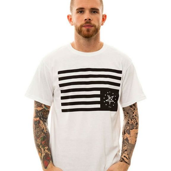 Black Scale Mens The Black Rebels Graphic T-Shirt, White, Small