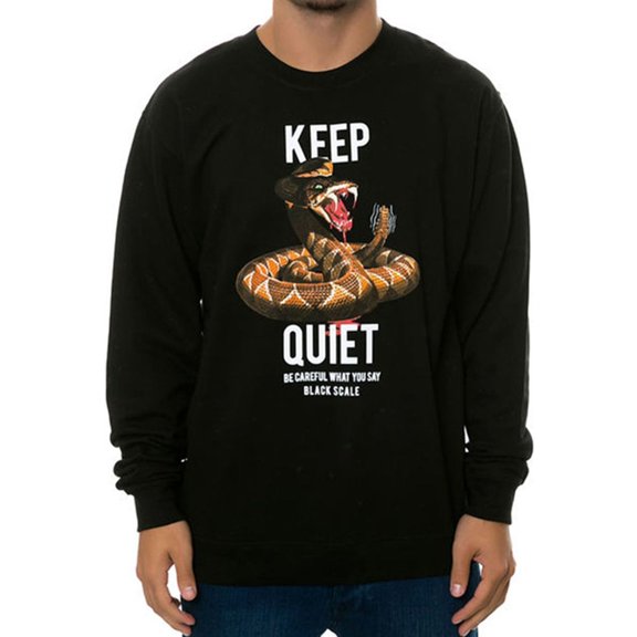 Black Scale Mens The Crotalus Crewneck Sweatshirt, Black, Small