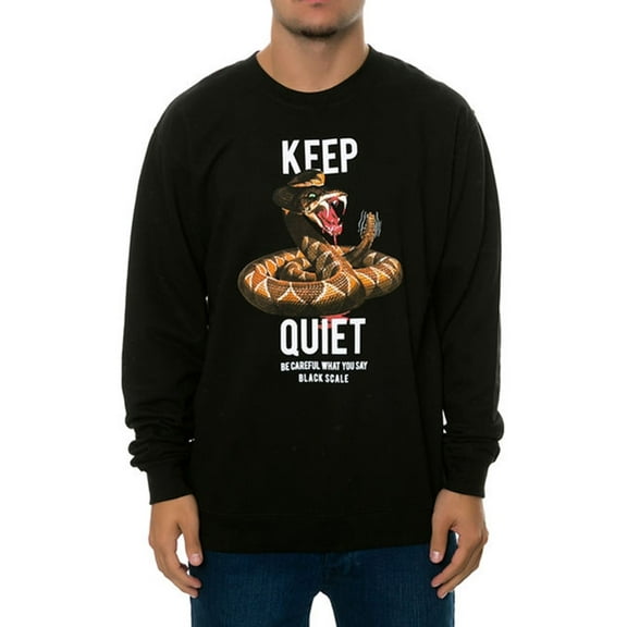 Black Scale Mens The Crotalus Crewneck Sweatshirt, Black, XX-Large